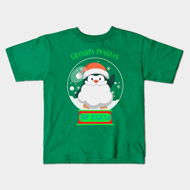 Matching Christmas Family, Grandpa Penguin Kids T-Shirt by Feminist Foodie